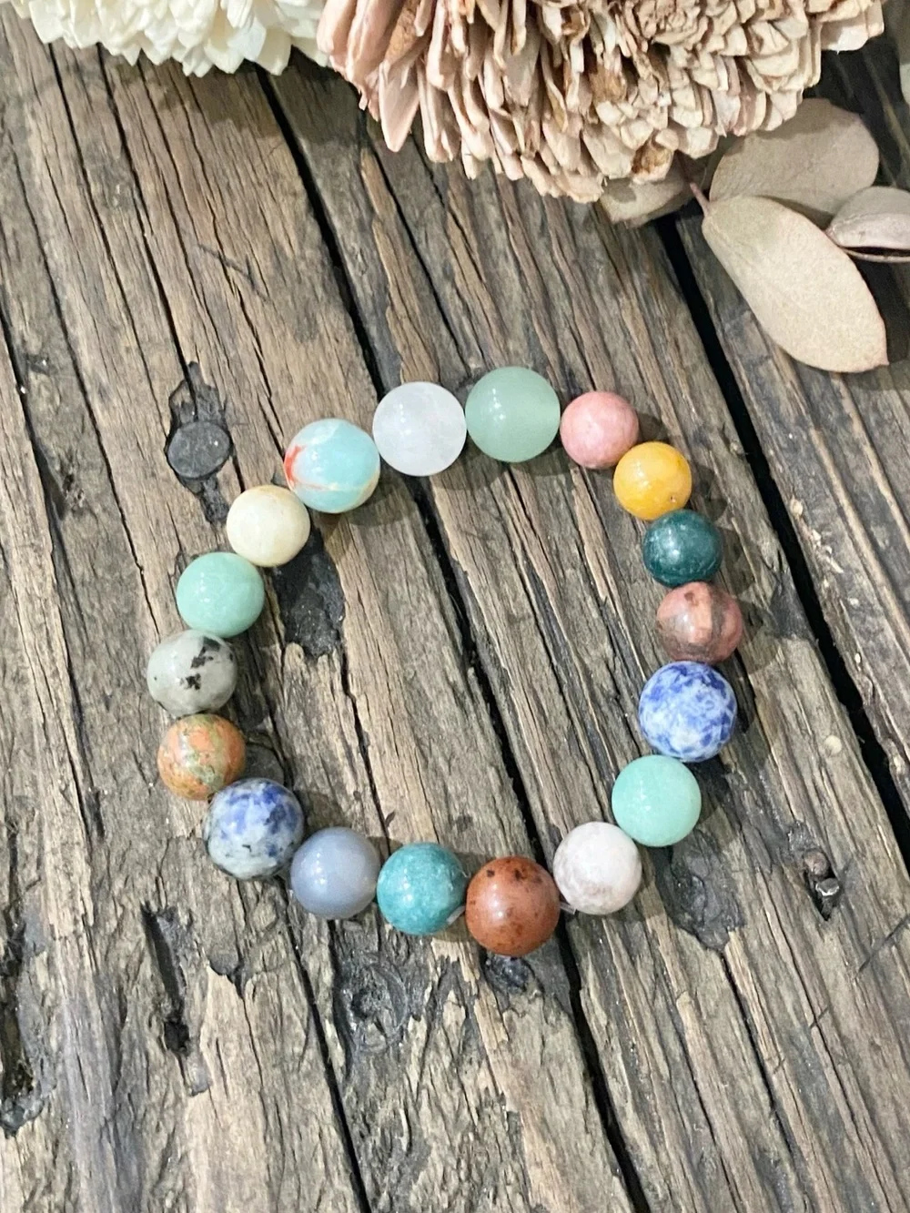 Colorful Gemstone Stretch Bracelet